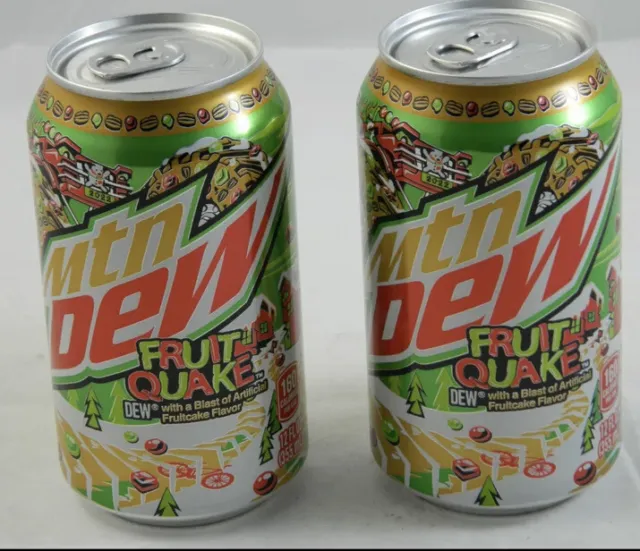 Mountain Dew Fruit Quake 2 12 oz. Cans Mtn Dew Holidays 2022 LIMITED EDITION