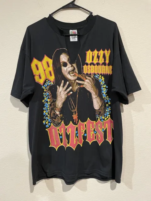 Vintage 1998 Ozzfest Ozzy Osbourne T Shirt Mens XL Black Grail Rare Metal Band