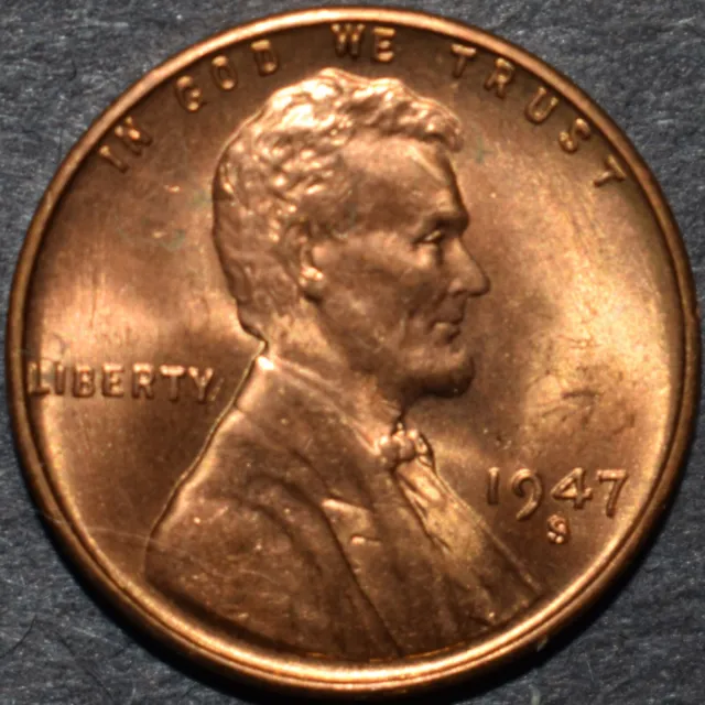 1947 S Lincoln Wheat Cent Choice BU 1c Brilliant Uncirculated Penny