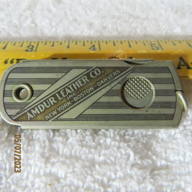 VINTAGE 1920S AMDUR Leather Co. RazorKnife Cigar Multi Cutter 25.00