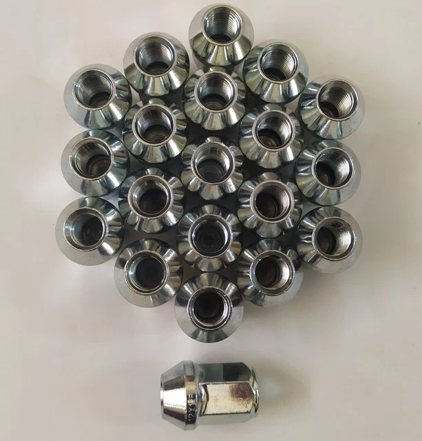 Juego De 8 Tornillos De Rueda Cónicos M12x1.25 - Longitud 40mm, Cabeza Ch17 Negra, Para Llantas De Aleación