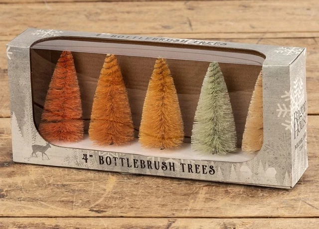 Ragon House "Autumn Bottlebrush Trees" * 4" High * Set Of 5 * New Free Shipping