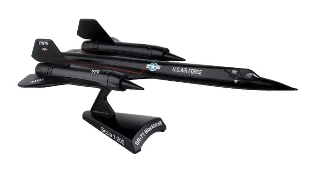 Modèle Avion SR-71 Blackbird En Alliage 1/144 - Collection, Décoration - 22,5 X 11,5 X 14 Cm, Avec Présentoir - 3