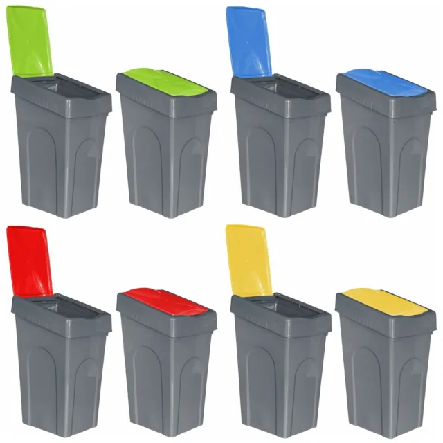 50 Litre Plastic Recycle Bin Indoor Recycling Waste Bin With Lid Home / Kitchen