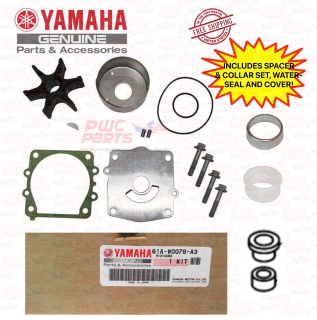 Yamaha Outboard Water Pump Impeller Kit – Fits 150-300 HP 2-Stroke & 4-Stroke (61A-W0078-A2)