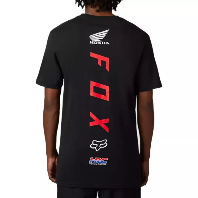 Fox Racing Herren X Honda Schwarzes Kurzarm T-Shirt Bekleidung Apparel Moto Mot