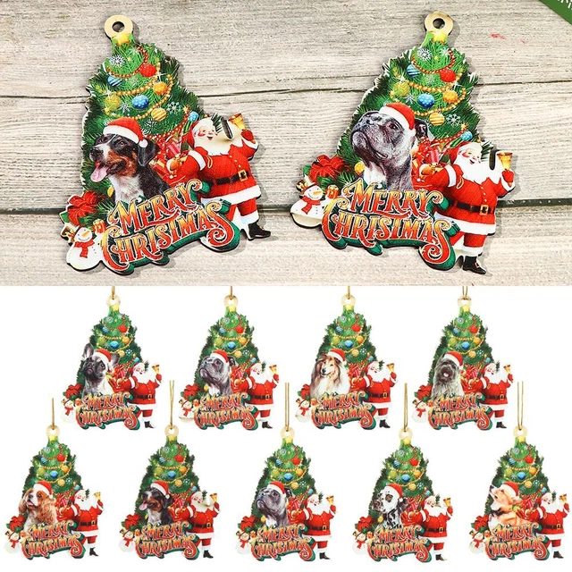 Décor de Noël Signe de chien suspendu Décorations de Noël Pendentif Père Noël