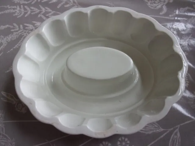 Antique Pottery Jelly - Mousse -Blancmange - Aspic Mould - Oval Ring Shape. A/C7