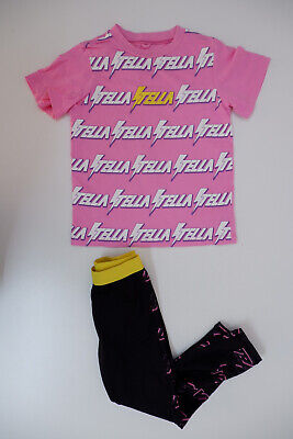 STELLA Mccartney Kids Bambina Outfit Set Età 5 Anni T Shirt Top Leggings Nero Rosa
