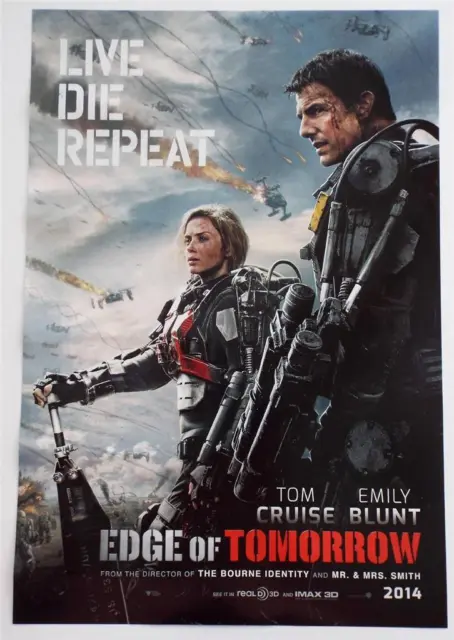 Tom Cruise  Emily Blunt  EDGE OF TOMORROW  Movie Poster   17" x 11.5"