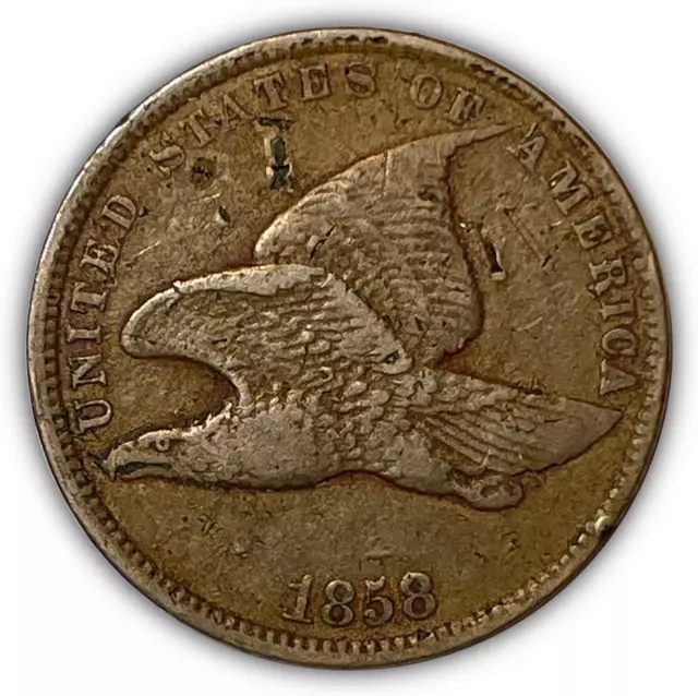 1858 SL Small Letters Flying Eagle Cent Extremely Fine XF Coin #4736