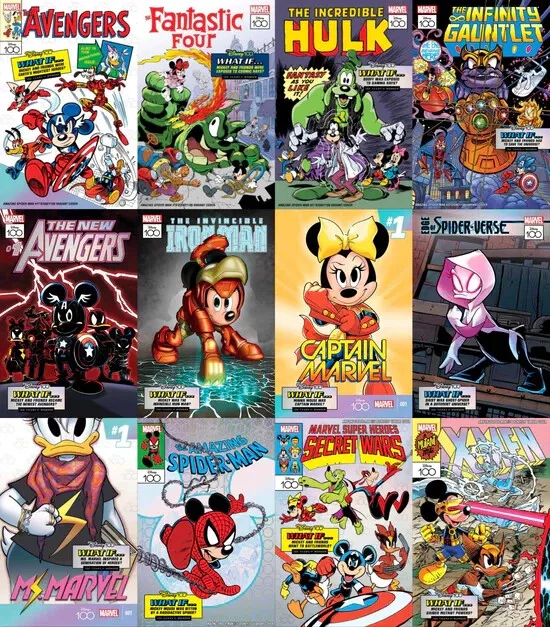 Amazing Spider-Man What If? Disney100 Comic Book Full Set Of 12 Presale 12/6/23