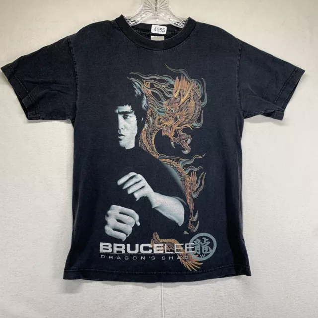 Vintage Bruce Lee Dragon’s Shadow T-Shirt Mens Size Small Black Movie Tee Y2K