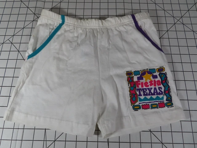 Vintage 90's Fiesta Texas White Medium 6/8 Shorts VTG Logo *READ*