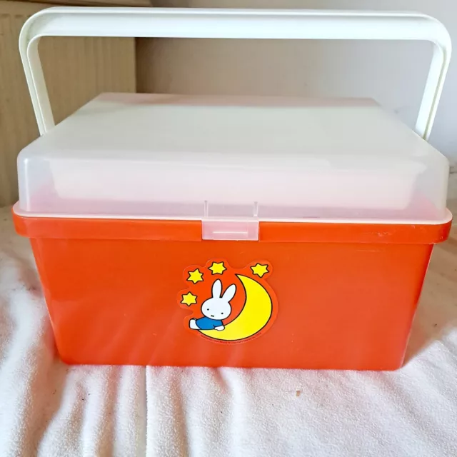 Caja cambiadora MotherCare naranja Miffy bebé retro década de 1970 caja de almacenamiento conejo