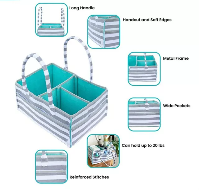 Arabella Baby Diaper Caddy Organizer for Boy or Girl - Diaper Caddy Basket 2