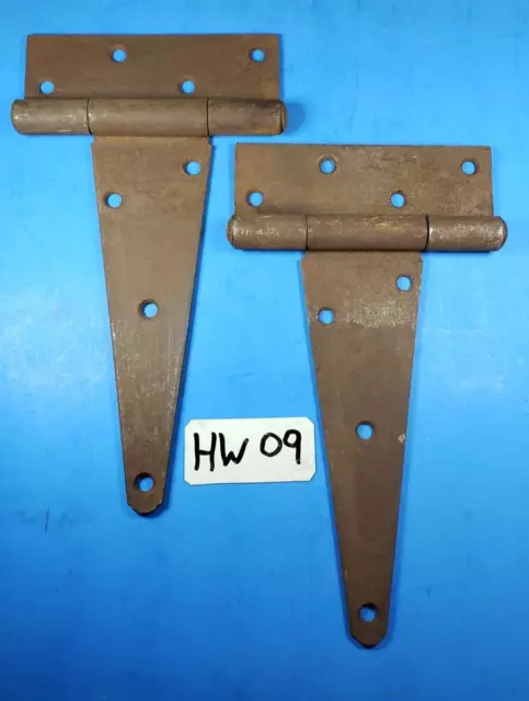 T Strap Barn Door Hinges Barrel Oxidized Brown Flush 10 1/4" L 5 7/8" Pair