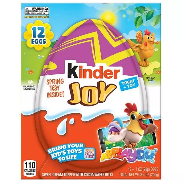 Kinder Joy Easter Eggs With Spring Toy Inside 12 pk.