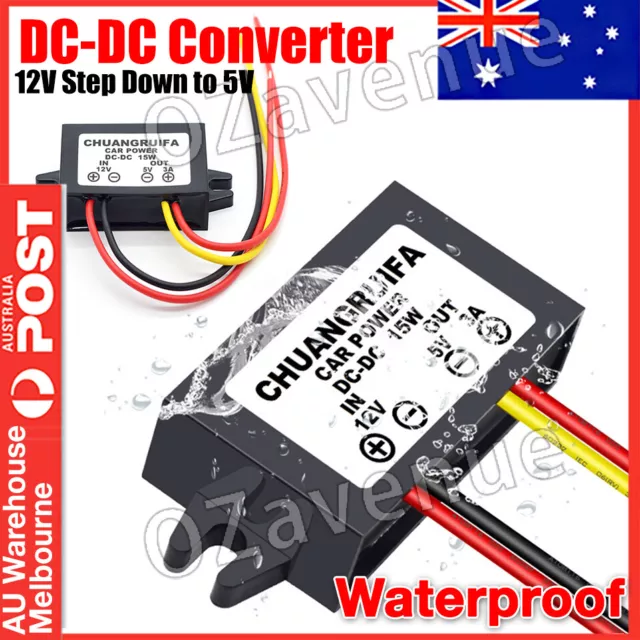 DC 12V Step Down To 5V Converter Module 3A 15W Output Power Adapter AU