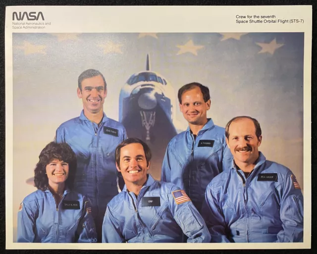 1983 *Nasa 25Th Anniversary** Space Shuttle Orbital Crew Members (Sts-7) Print!