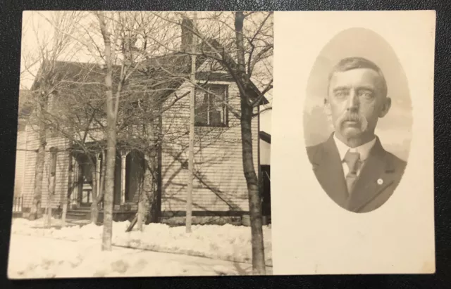 Rppc Arcadia MI Michigan House Portrait Manistee County Vintage Postcard P89