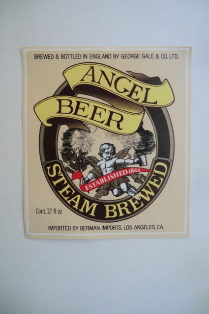 Mint George Gale Angel Beer Imported Los Angeles Usa Brewery Beer Bottle Label