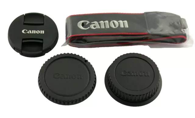 CANON EOS EF Riemen Rück Front-Deckel Rear body Cap Lens Strap 58mm New Original