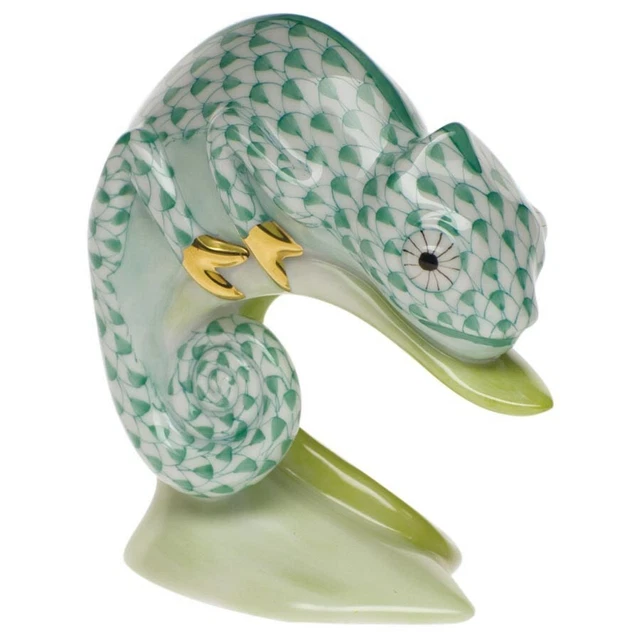 New Herend Chameleon Green Fishnet #Vhv-15919 Brand Nib Rare Cute Save$$ F/Sh
