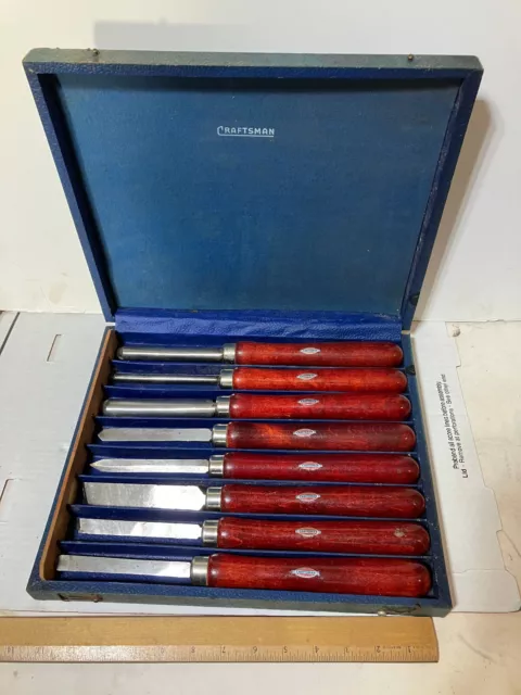 Craftsman Wood Turning Lathe Chisel 8 Piece Set in Original Case