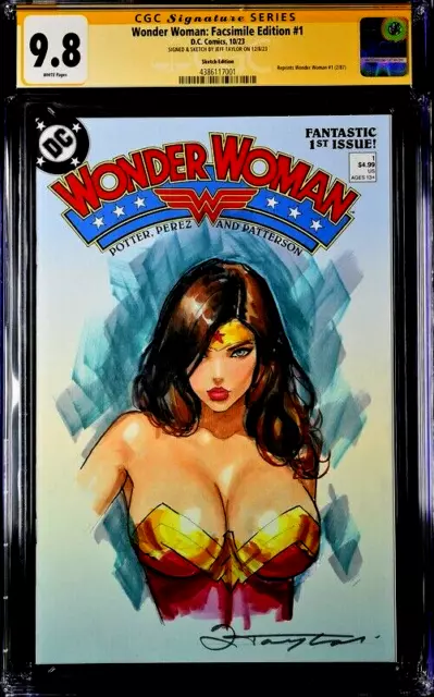 Wonder Woman #1 Facsimile Edition Cgc Ss 9.8 Original Art Sketch Justice League