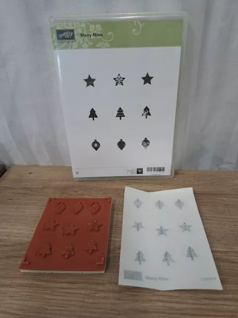 Unused Stampin Up! Stamp Set of 9 Merry Minis