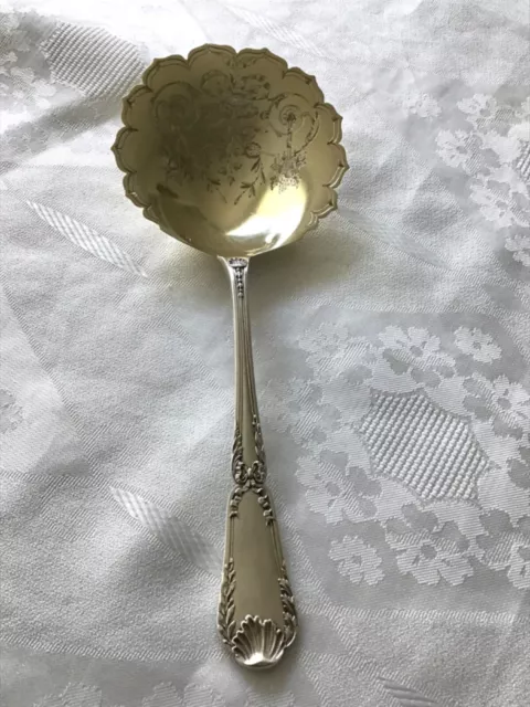 Puiforcat Antique French Sterling Silver 18k Gold Strawberry serving spoon