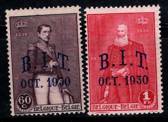 Belgique 1930 Mi. 288-289 Neuf ** 100% surimprimé BIT