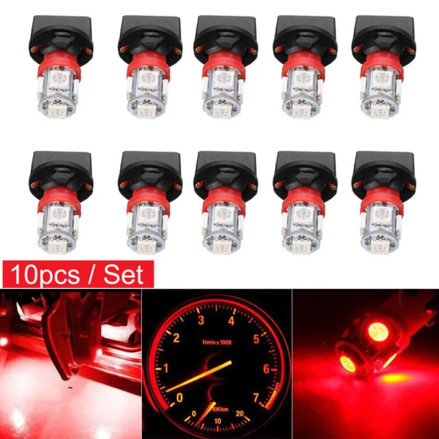 10pcs T10 SMD 194 LED Bulbs for nstrument panel gauge cluster Light with Sockets