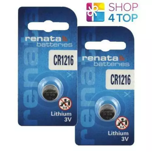 2 Renata CR1216 Lithium Batteries 3V Cell Coin Bouton Exp 2024 Neuf