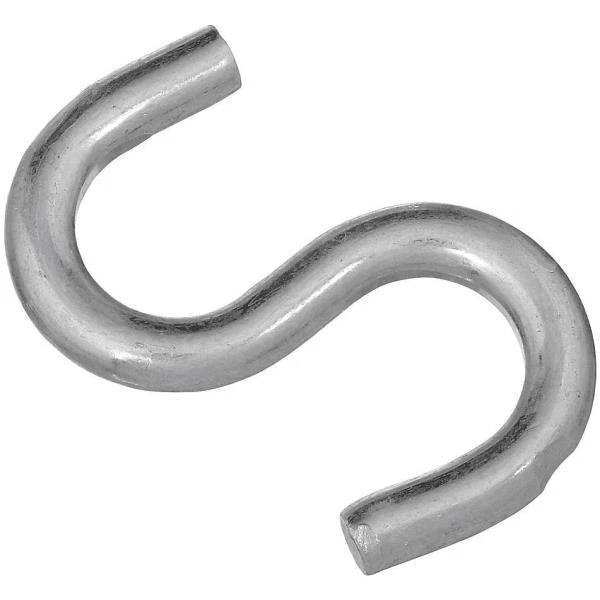 80 Pk Steel Zinc Plated 2 1/2" Heavy Open S Hook N121715
