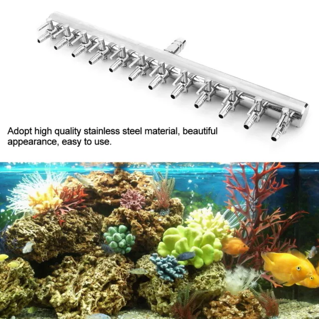Steel Aquarium Air Flow Control Lever Valve Distributor Fish Tank Splitter Pump