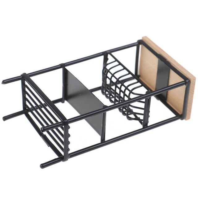 1:12 Doll House Miniature Mini Black Kitchen Side Cabinet Display Shelf JF EB Ql