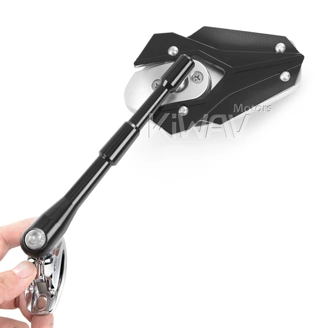 Rétroviseurs VIPER noir et argent base chromé moto sportbike montage fairing ε