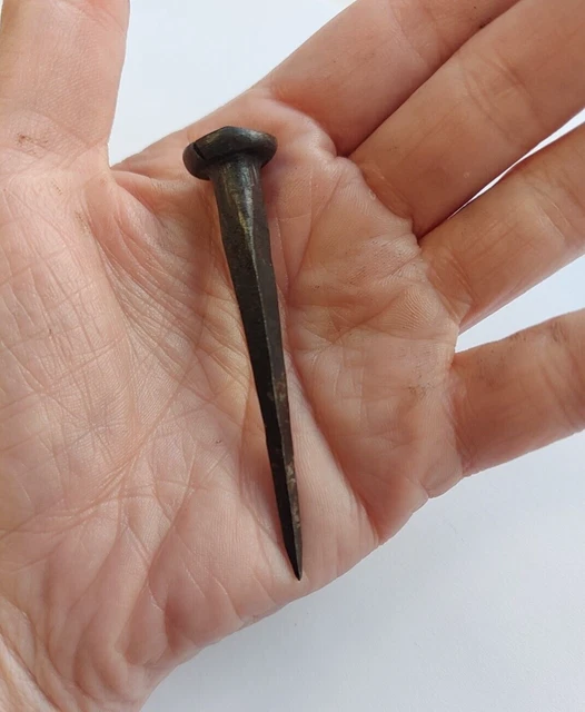 Hand Forged Iron Rose Head Nail Wrought Iron Handmade Coffin Period 65mm