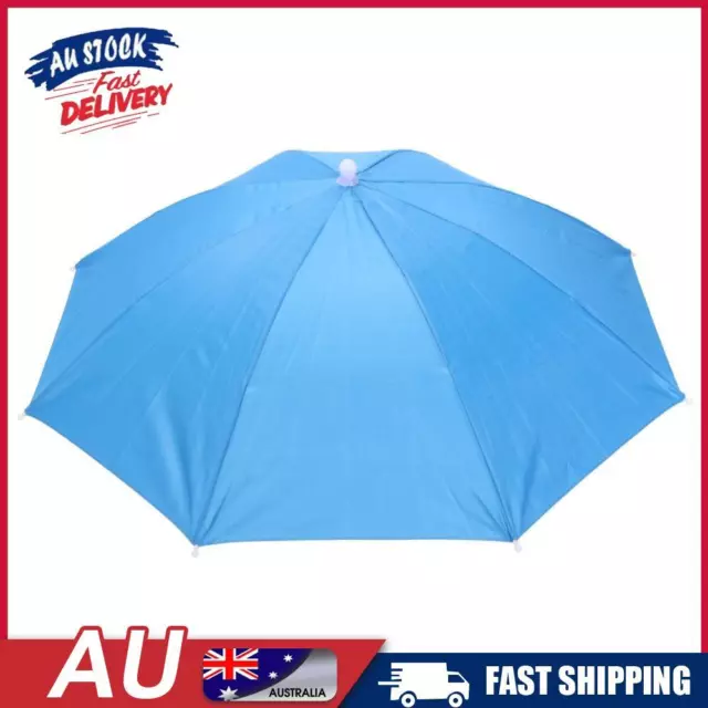AU Head Umbrella Hat with Elastic Band Anti-Rain for Outdoor Fishing (Dark Blue)