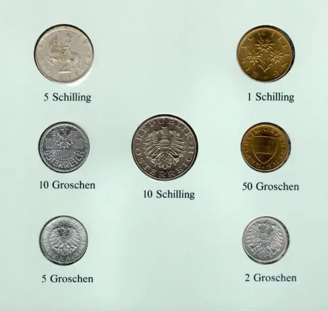 Coin Sets of All Nations Austria 1962-1994 UNC 5 Schilling 1962 Silver 1.9.89 3