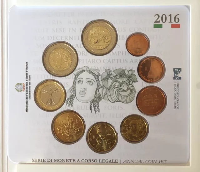 Italia 2016 Tito Maccio Plauto Serie Annuale Divisionale 9 Monete Moneta 2 Euro