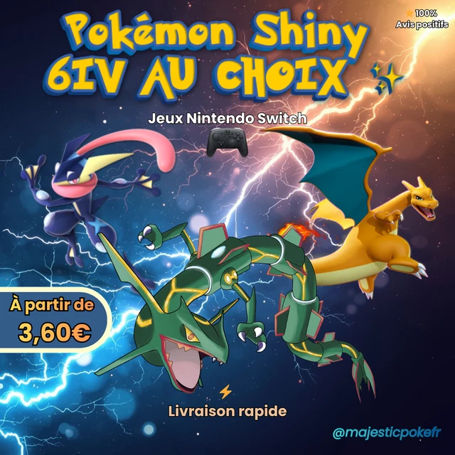 Pokémon Z-A Dardargnan 6IV Shiny Baron - Nintendo Switch - Jeu Neuf Sous Blister