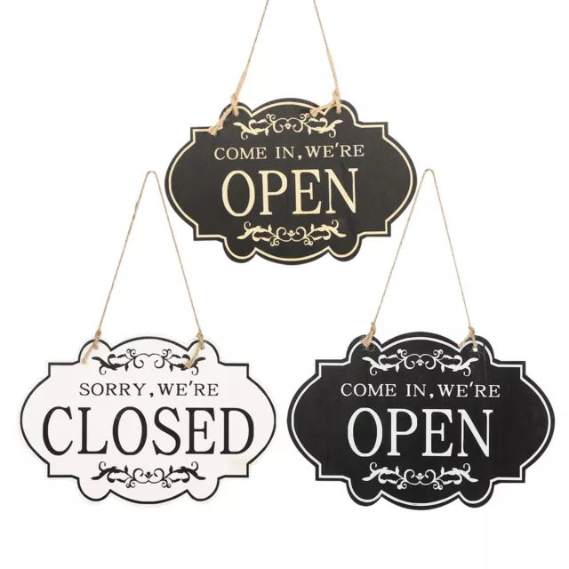 Open Closed Sign Double-sided Wooden Open Closed Sign for Business Wooden Rustic