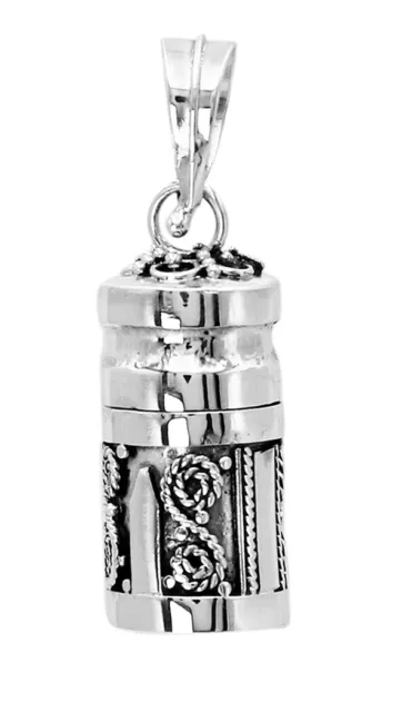 Handmade Prayer Box - Pill Box - Perfume - Ashes Pendant in 925 Sterling Silver