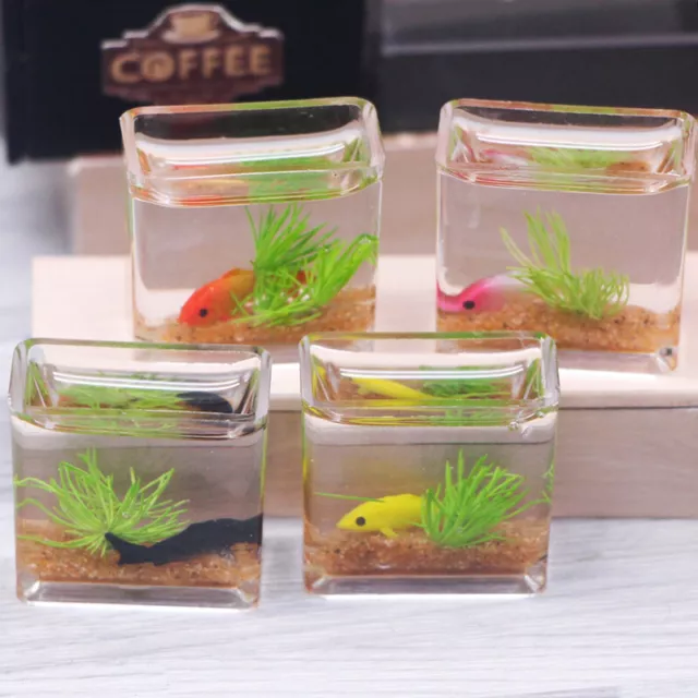 1Pc 1:12 Dollhouse Miniature Fish Tank Simulation Aquarium Model Home Decor Toy