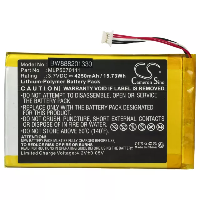 Batterie pour Autel MK808BT, MK808TS, MK906, MK808IM 5000mAh 3,7V Li-polymère