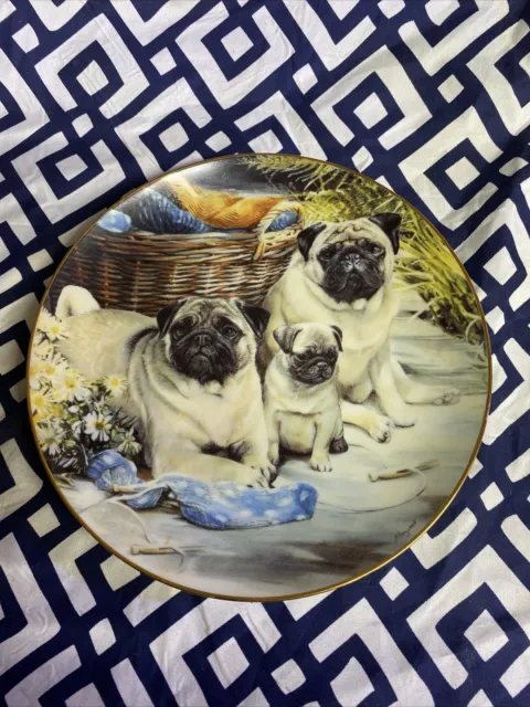 Danbury Mint Out To Dry Pug Plate