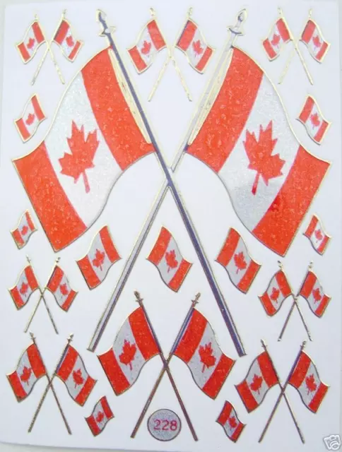 18 AUFKLEBER Sticker GLITZER- FLAGGE Flag KANADA Canada